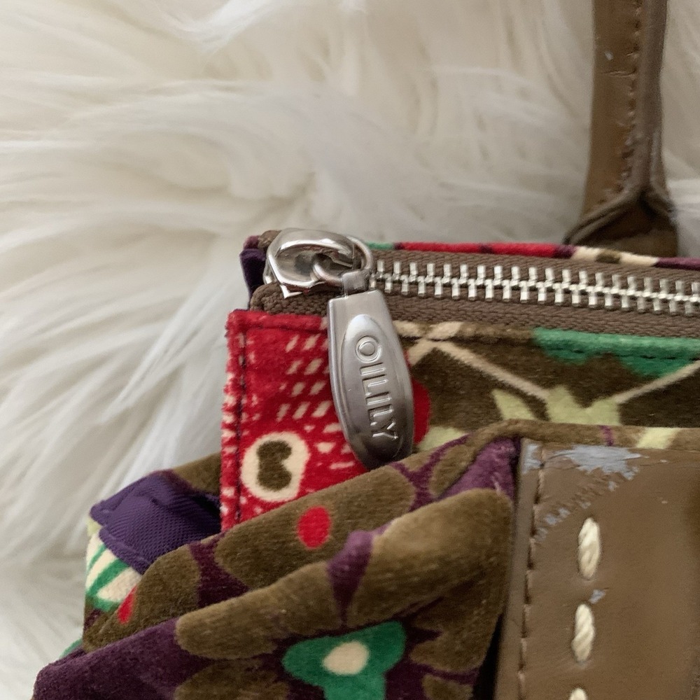 OILILY Velvet Floral Print Shoulder‎ Bag Purse - Picture 4 of 8